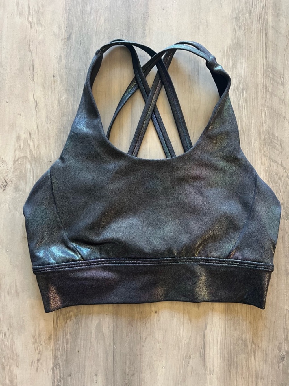 BuffBunny Rosa Sports Bra Metallic Oil Slick Size Small